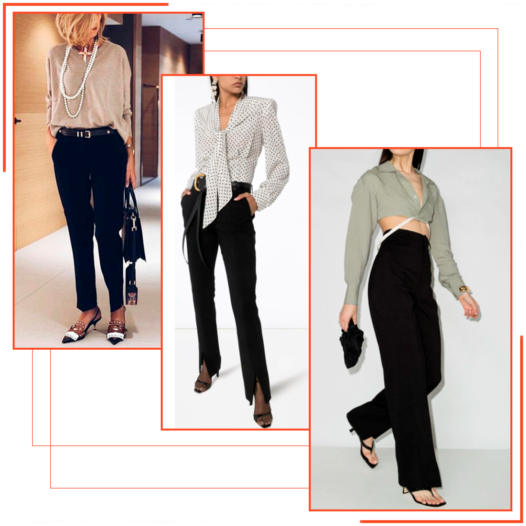 Черные брюки- базовый элемент гардероба для женщины 40